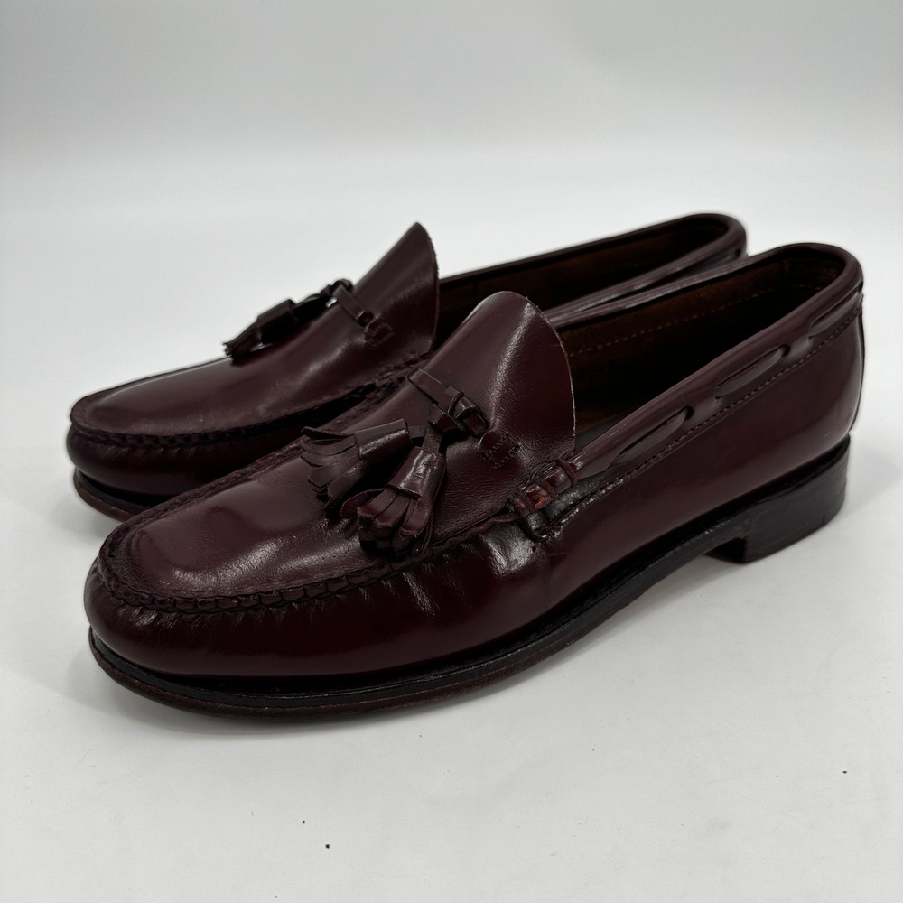 Weejuns Classic Tassel Loafers Mens 7.5 D Burgundy Leather Dress Shoes Academia